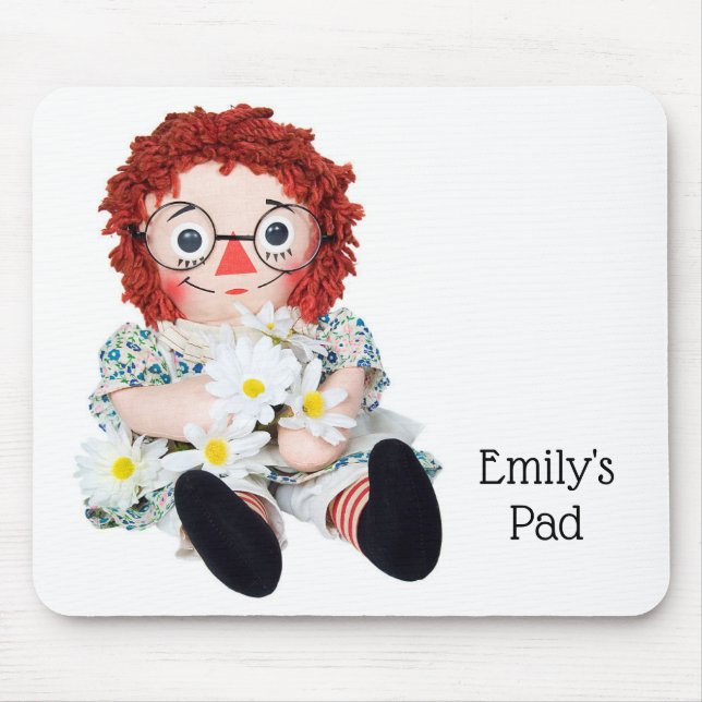 old rag doll with daisies mouse pad (Front)