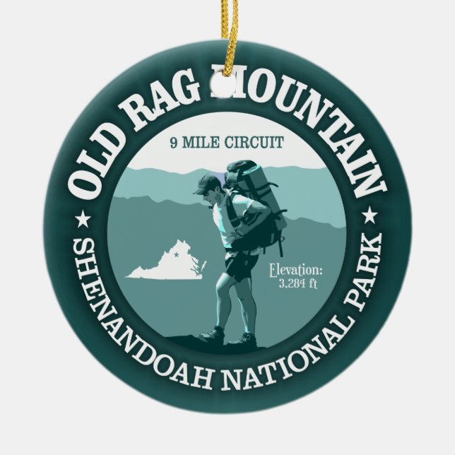 Old Rag Mountain (rd) Ceramic Ornament (Front)