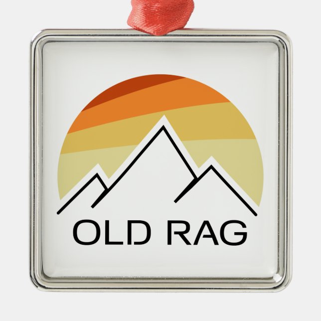 Old Rag Mountain Retro Metal Ornament (Front)