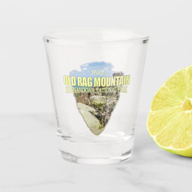 Old Rag Mtn (arrowhead) Shot Glass (Front)