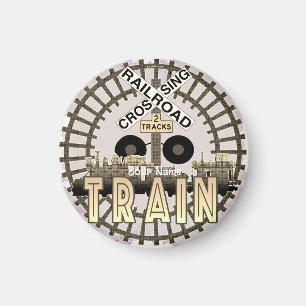 Old Railroad Train Magnet