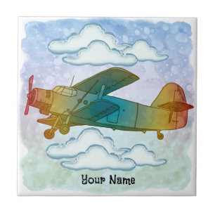 Old Rainbow Plane Ceramic Tile
