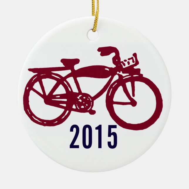 Old red bike custom ornament (Front)