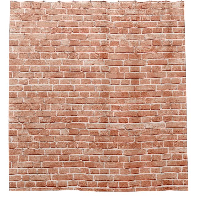 Old red brick wall texture. shower curtain (Front)