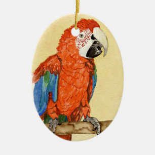 Old Red Ceramic Tree Decoration
