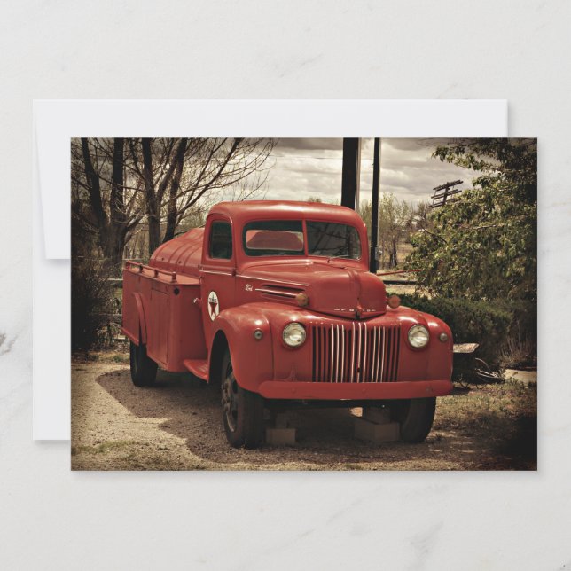 Old Red Fire Truck invitation (Front)
