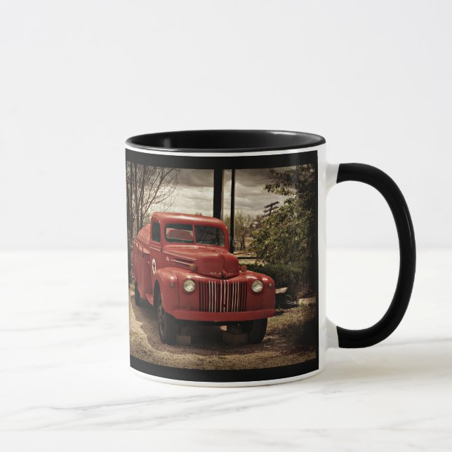 Old Red Firetruck coffee mug (Right)