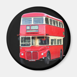 Old red London bus from around 1950 Magnet