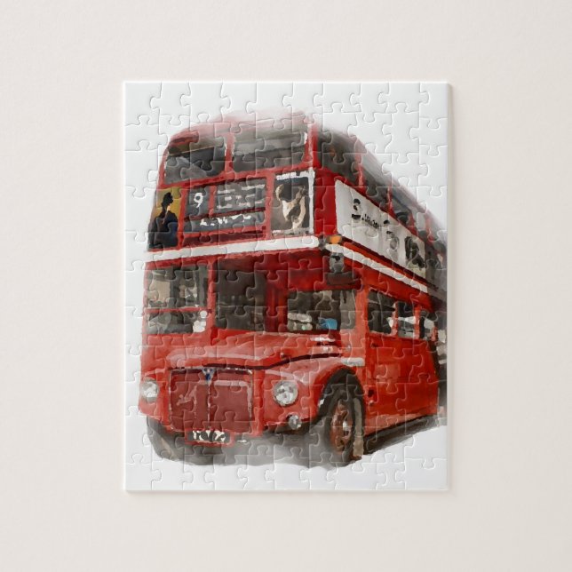 Old Red London Bus Jigsaw Puzzle (Vertical)