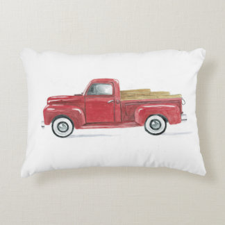 Old Red Pick Up Decorative Cushion