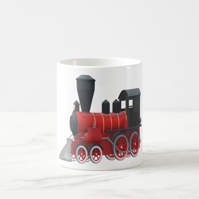 Old red steam locomotive coffee mug (Center)