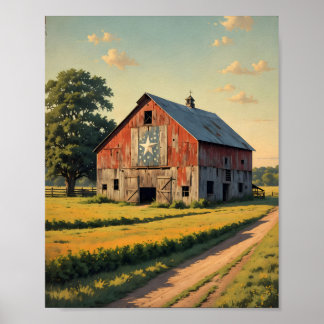 Old Red Texas Barn Digital Poster