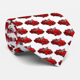 Old Red Vintage Fire Truck Tie