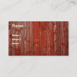 Old red wood business card