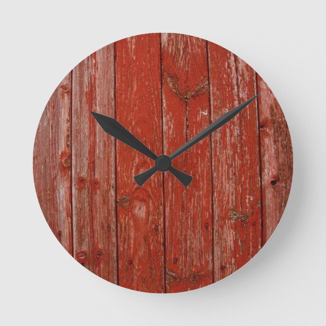 Old red wood round clock (Front)