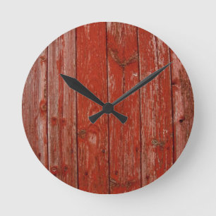 Old red wood round clock