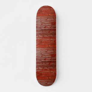 Old red wood skateboard