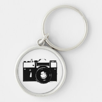 Old retro monochrome SLR camera Key Ring