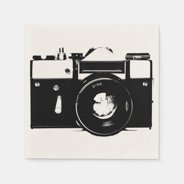 Old retro monochrome SLR camera Napkin (Front)
