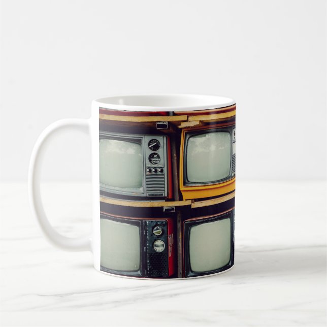 Old Retro Television Blank Screen Coffee Mug (Left)