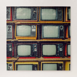 Old Retro Television Blank Screen Jigsaw Puzzle