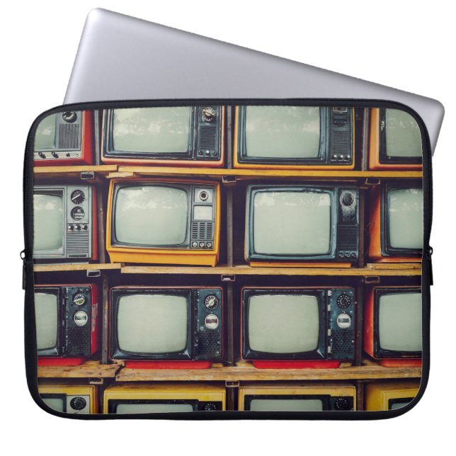 Old Retro Television Blank Screen Laptop Sleeve (Front)
