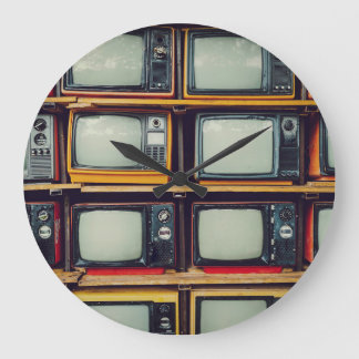 Old Retro Television Blank Screen Large Clock