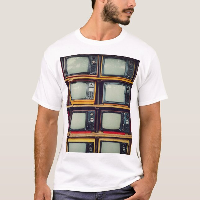 Old Retro Television Blank Screen T-Shirt (Front)