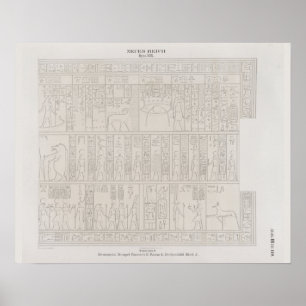 Old Retro Vintage Egyptian Hieroglyphics Drawing Poster