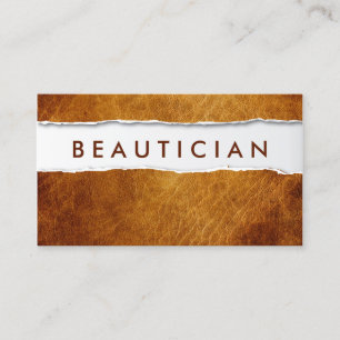 Old Ripped Paper Beautician Business Card