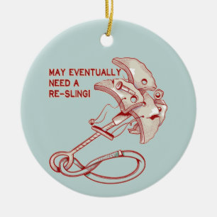 Old Rock climbing cam funny  Ceramic Ornament