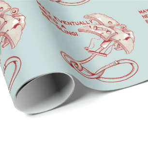 Old Rock climbing cam funny  Wrapping Paper