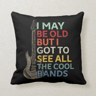 Old Rock Music Band Lover Guitar Musician Cushion