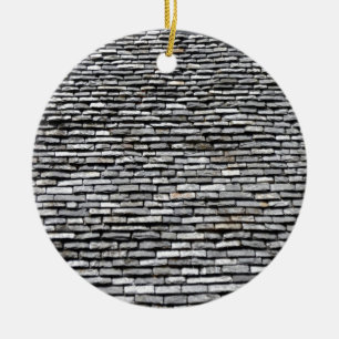 Old Roof Top With Chimney Ceramic Tree Decoration