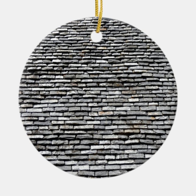 Old Roof Top With Chimney Ceramic Tree Decoration (Front)