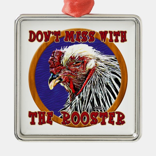 Old Rooster Metal Tree Decoration (Front)
