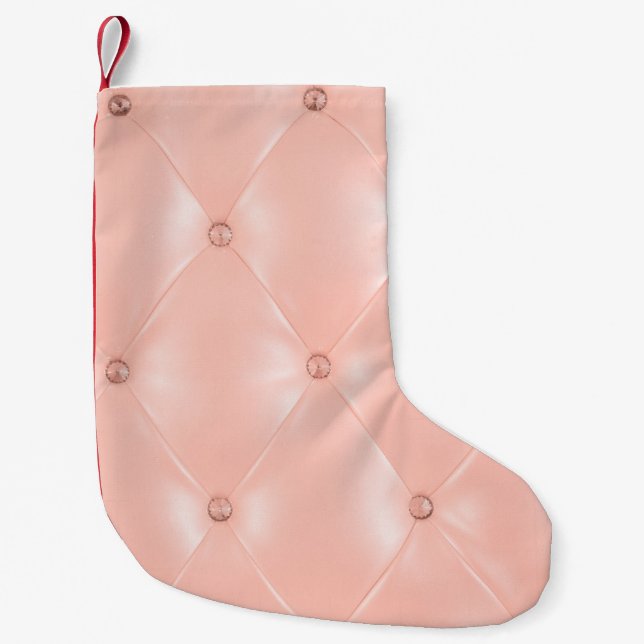 Old rose, pink, Background and texture with Leathe Small Christmas Stocking (Front)