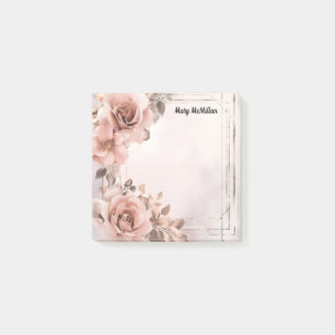 Old Roses Beautiful Floral Background Valentine Post-it Notes