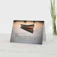 Old Rowboat on Calm Lake Sympathy Thank You 