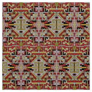 Old Rug - Geomethric Tribal/Ethnic Pattern Fabric