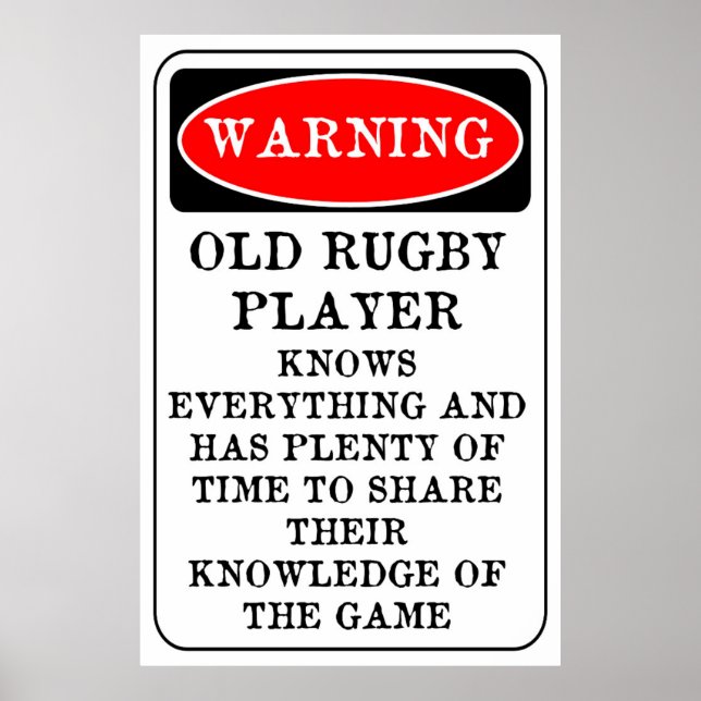 Old Rugby Player Poster (Front)