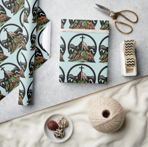 Old Rugged Christian Cross Wrapping Paper