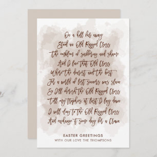 Old Rugged Cross lyrics Elegant Script Easter Holiday Card