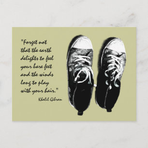 old running shoes postcard