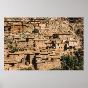 Old rural traditional local village in Morocco. Tr Poster