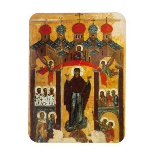 Old Russian icon The Intercession Magnet