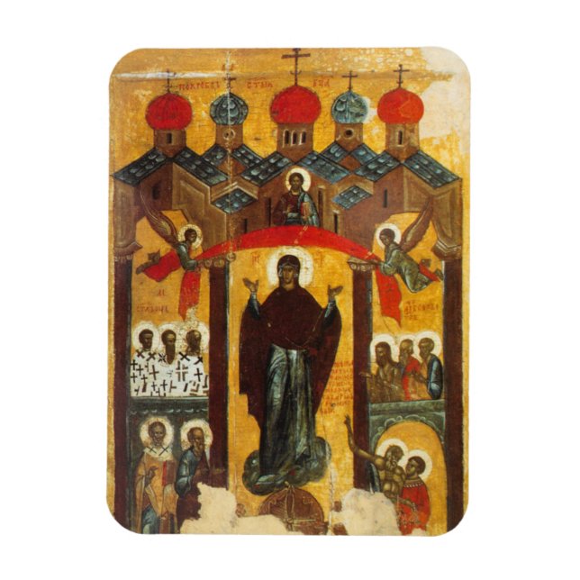 Old Russian icon The Intercession Magnet (Vertical)