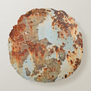 Old rust surface background and texture round cushion