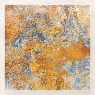 Old rust texture, grunge metallic background. glass coaster