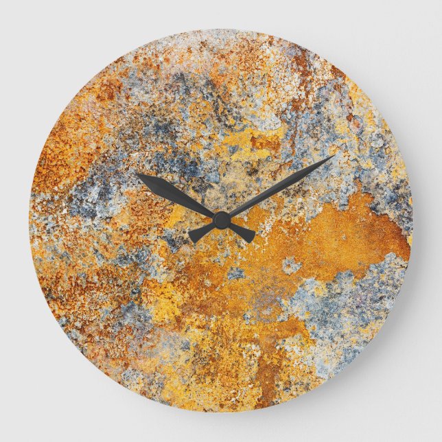 Old rust texture, grunge metallic background. large clock (Front)
